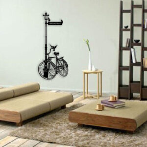 Bicycle on the Broadway Street metal art wall decor