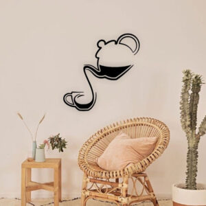 Tea drinking cup wall art metal frame design for foyar & balcony area