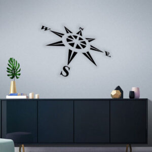 Compass direction tool metal wall art decor