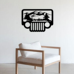 Jeep scnario mountains wall decor art