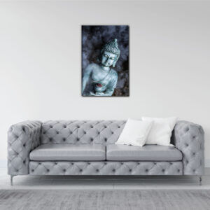 Buddha statue black background effects wall art canvas painting