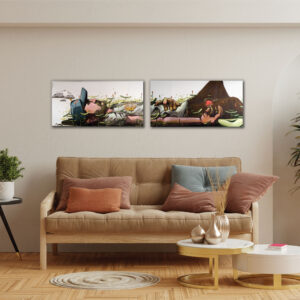 Man lying around the plants wall art | canvas painting