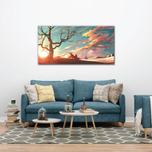 No water forest illustration wall art | canvas-painting