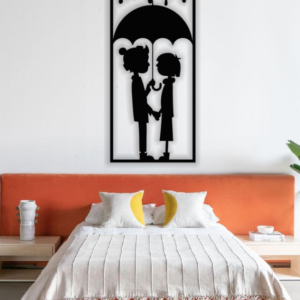 Couples on the Rain with umberlla love wall decor