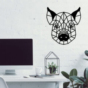 Geometrical shape of Pig face wall metal art decor