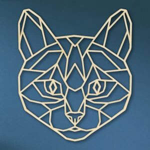 Cute Cat face geoemetrical metal art work for pet lovers