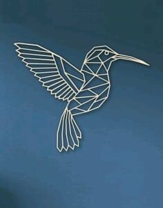 Cute Humming bird geometrical shape of metal art work design