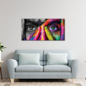 Colorful Face Art Canvas Painting design