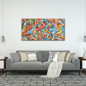 Colorful art work canvas painting design