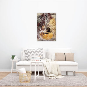 Guitar colorful wall design art canvas painting