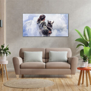 Husky Dog on the Ice Hill station | Canvas Painting