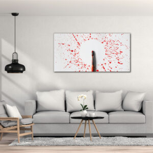 Painting brush splitted red colour art painting work